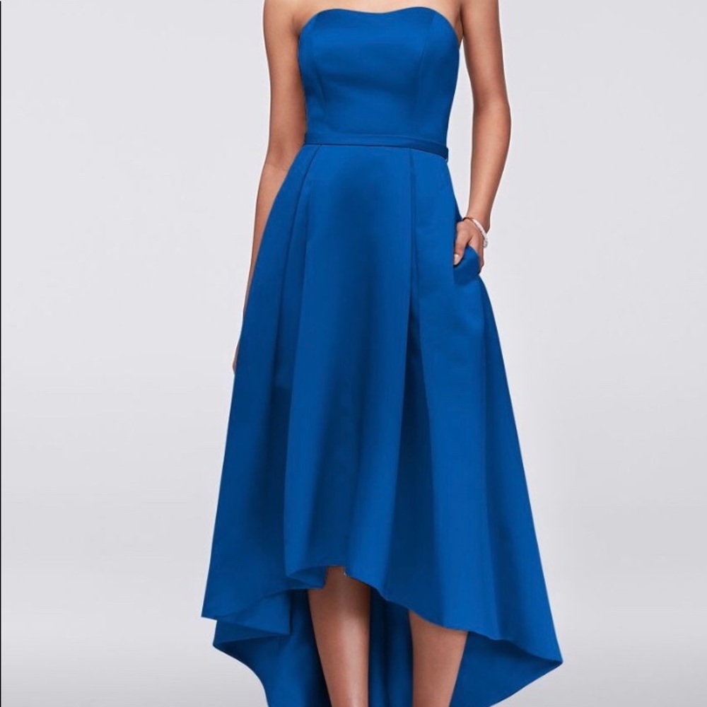 NWT David’s Bridal Satin high low in Horizon